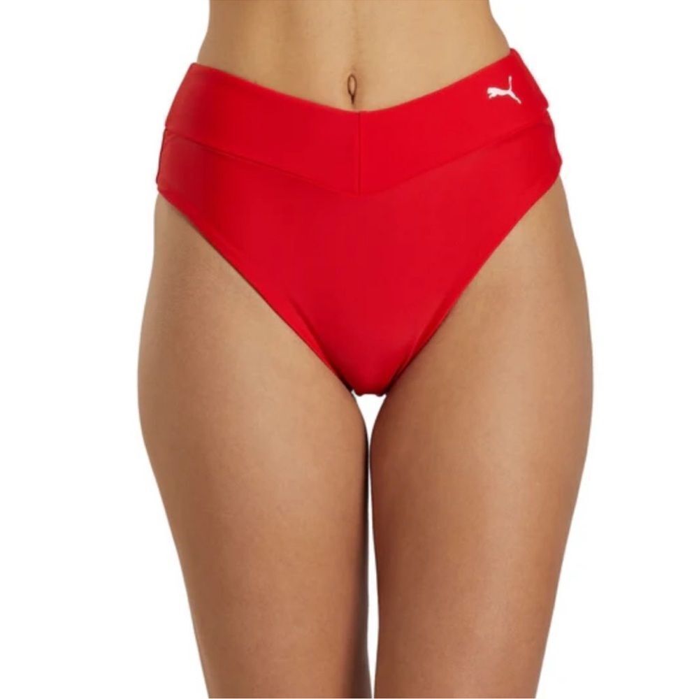 Puma Women’s High Waisted Bikini Bottom Red
